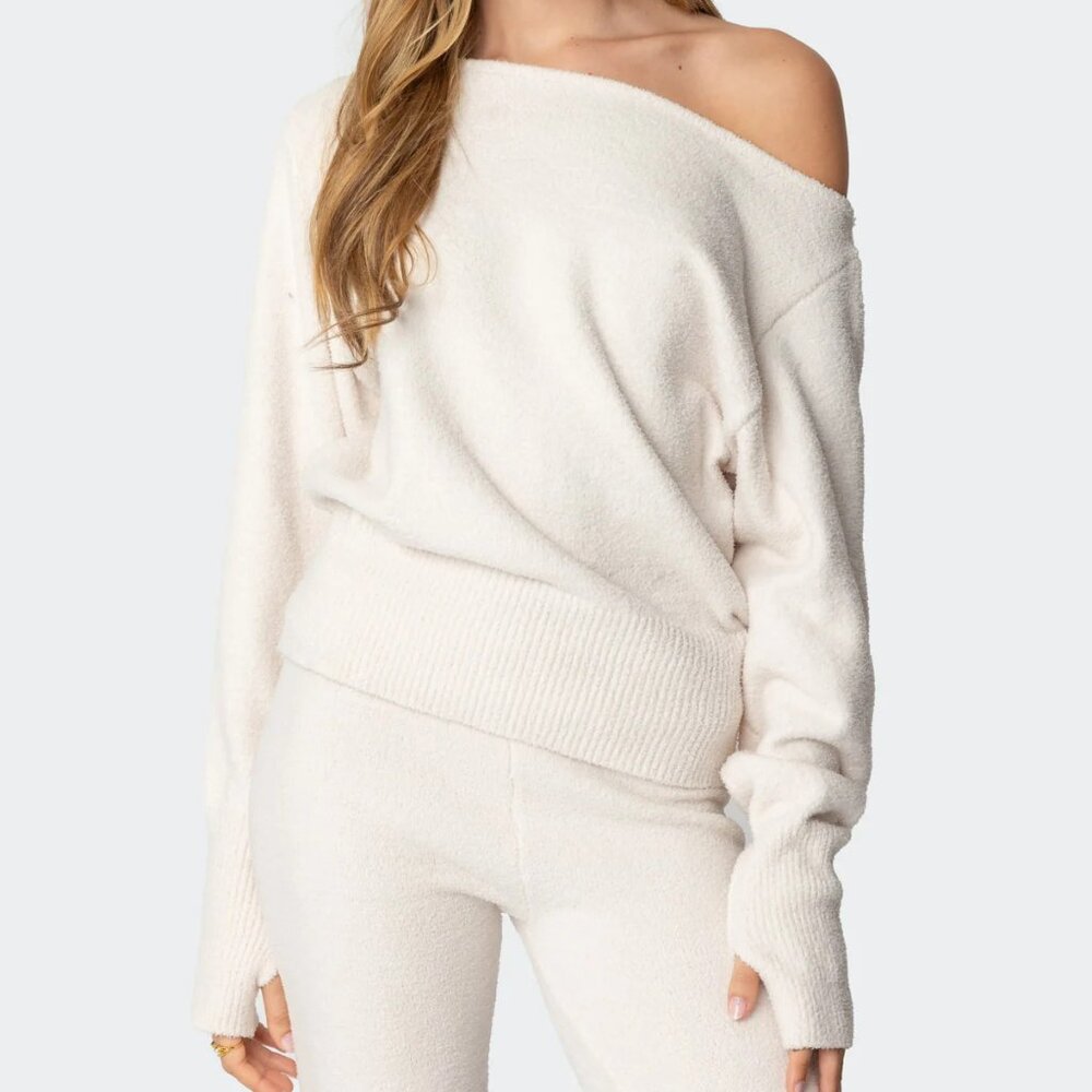 Plush Oversized Asymmetric Sweater